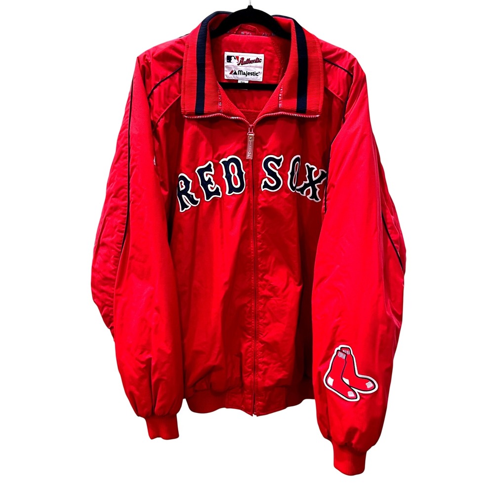 Majestic Boston Red Sox Zip Front Red Baseball Jacket -Mens 2XL